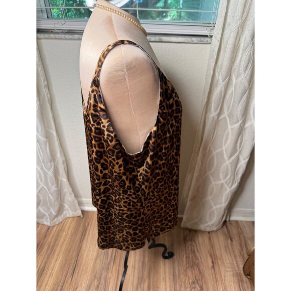 WHBM Reversible Leopard & Floral Satin Blouse Top XL Ultimate Tank cottage core - Picture 9 of 14